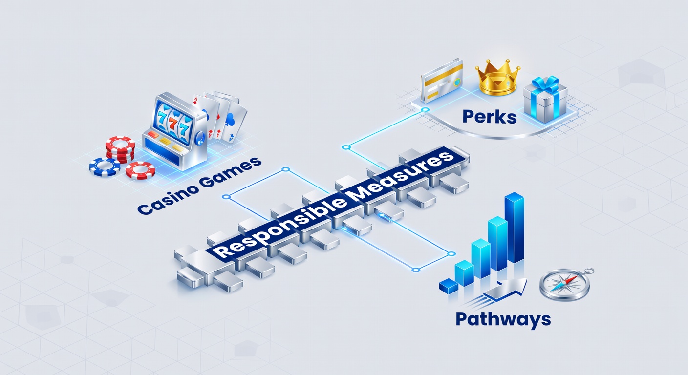 Infographic depicting interconnected casino elements: games, bonus icons, player progression ladders, and protective shields like locks and timers