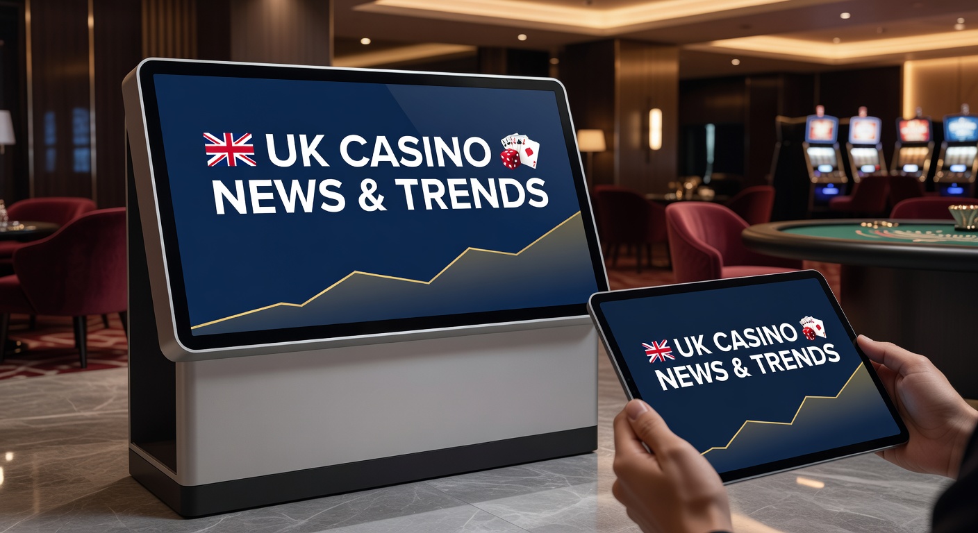 UK Gambling Commission logo alongside casino gaming floor with currency exchange counters