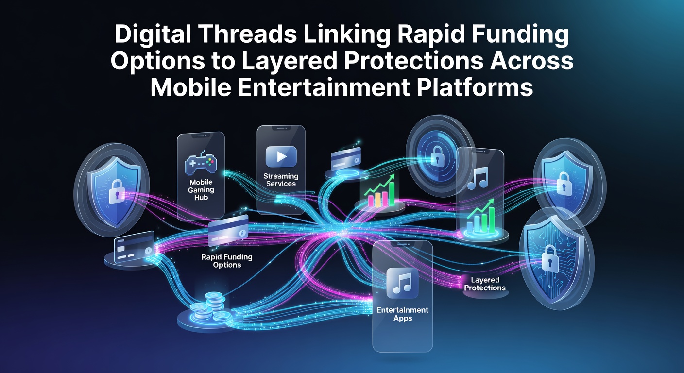 Network visualization showing connections between instant payment systems and multi-layered security protocols on mobile entertainment devices
