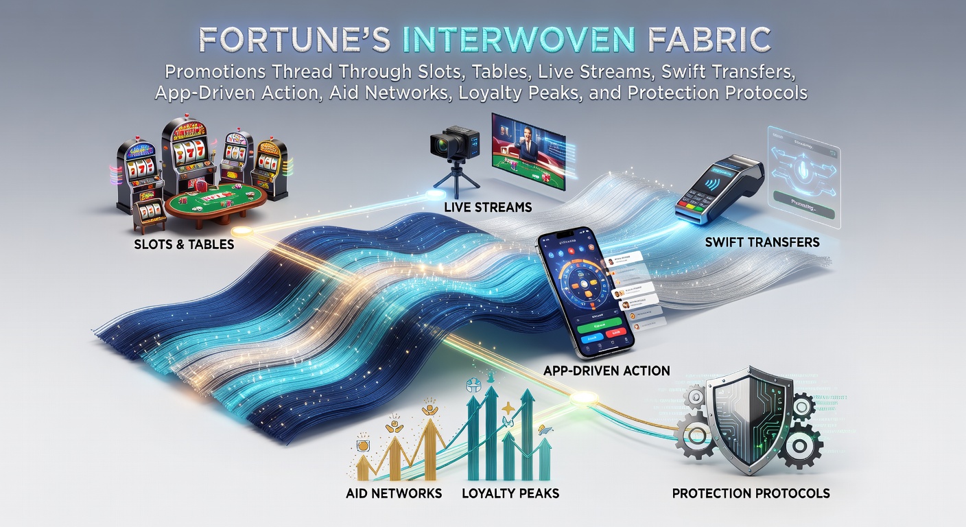 Vibrant casino floor blending slot machines, table games, and live dealer streams with digital overlays showing promotions and loyalty perks