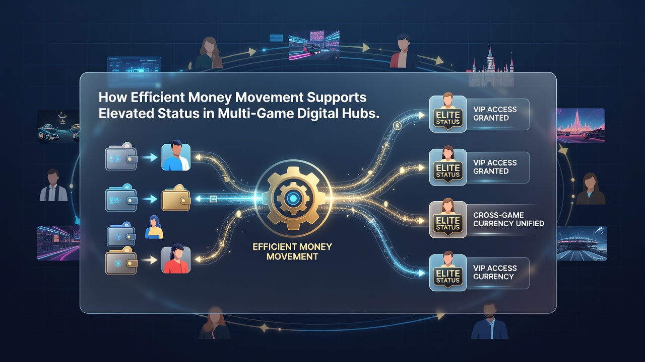 Player dashboard showing VIP tier progression linked to instant payment confirmations and cross-game activity