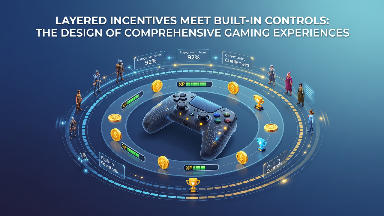 Diagram showing layered incentive structures intersecting with built-in control mechanisms in game architecture