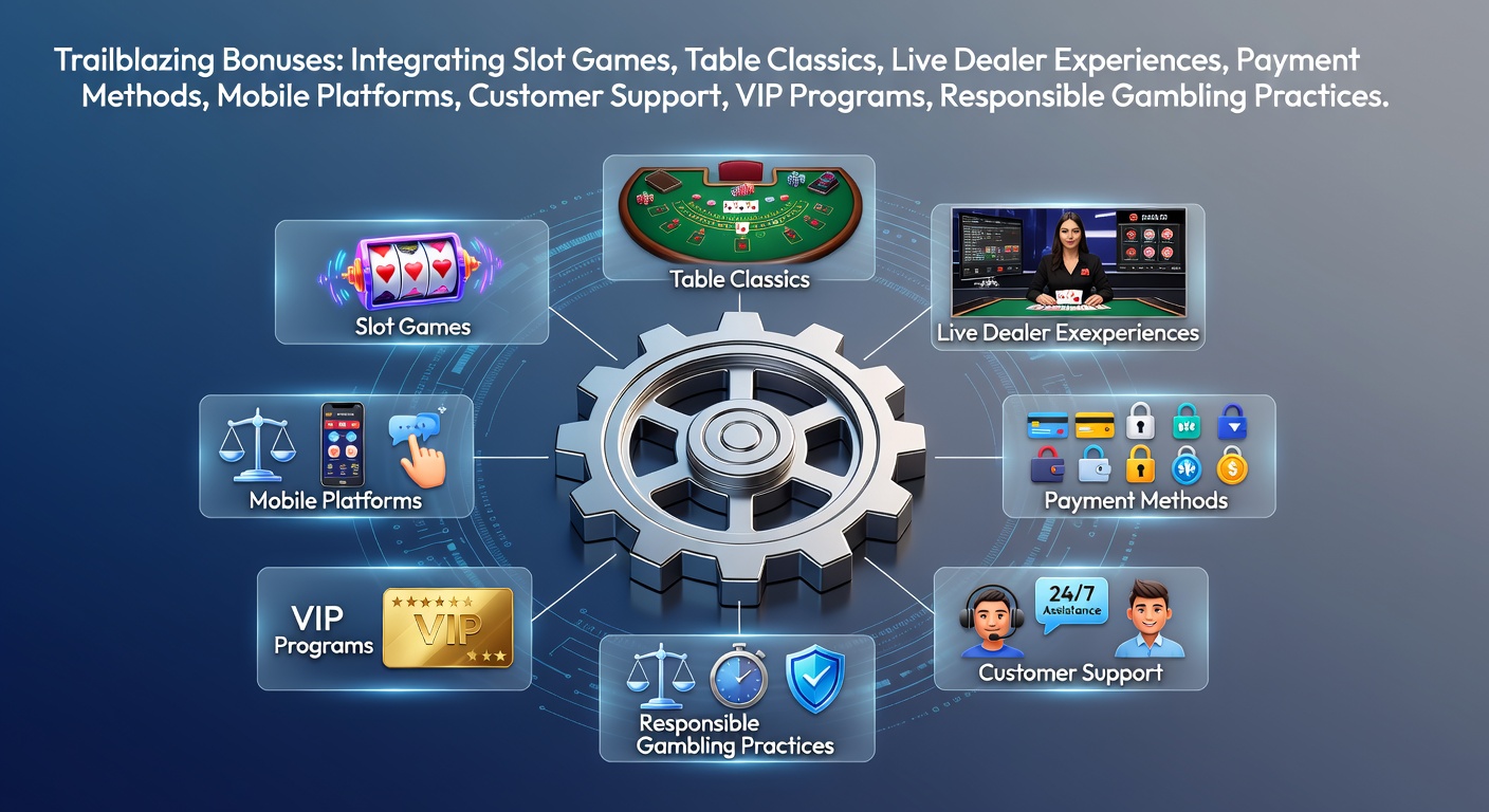 Vibrant casino floor blending digital slots, roulette tables, and live dealer streams with mobile devices and secure payment icons