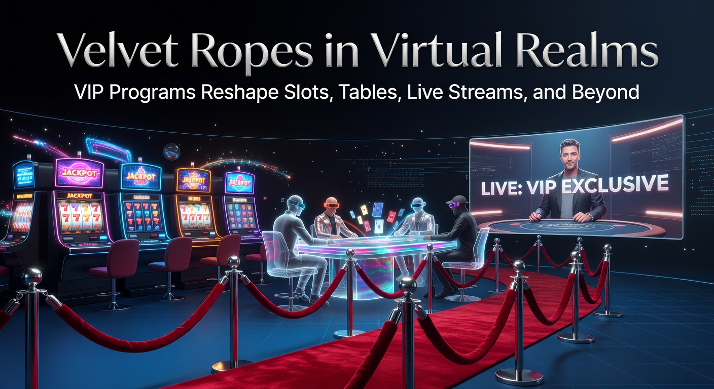 Digital VIP lounge glowing with exclusive slots and live dealer tables in a virtual casino environment