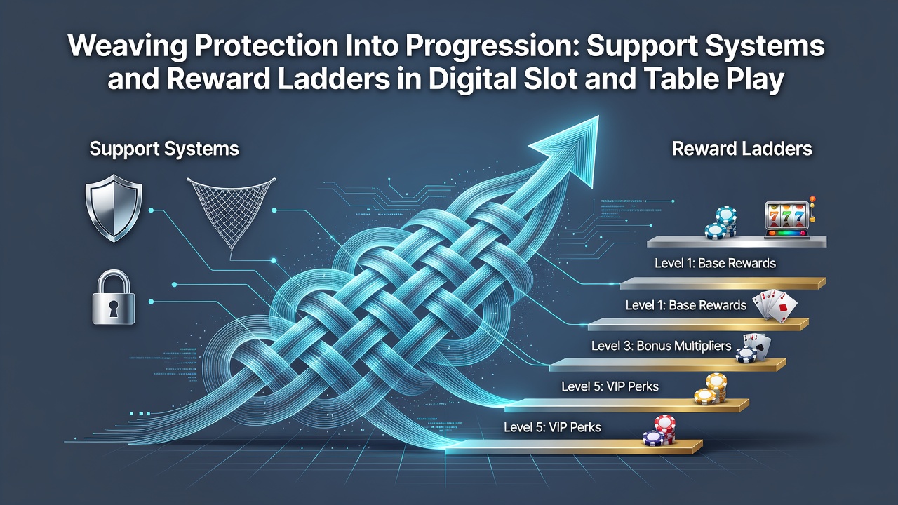 Player dashboard illustrating support resources woven into VIP reward progression for online casino games